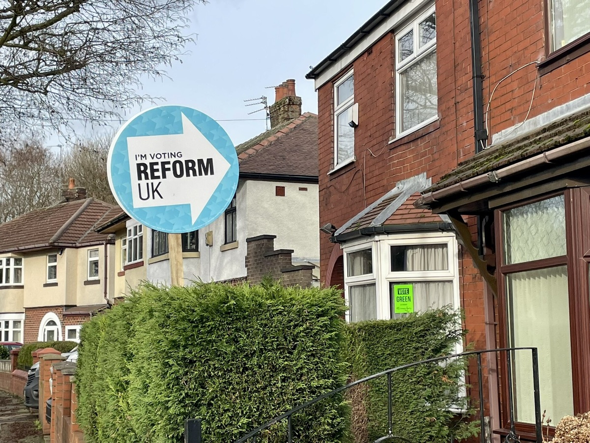 Reform UK campaign poster with slogan and logo