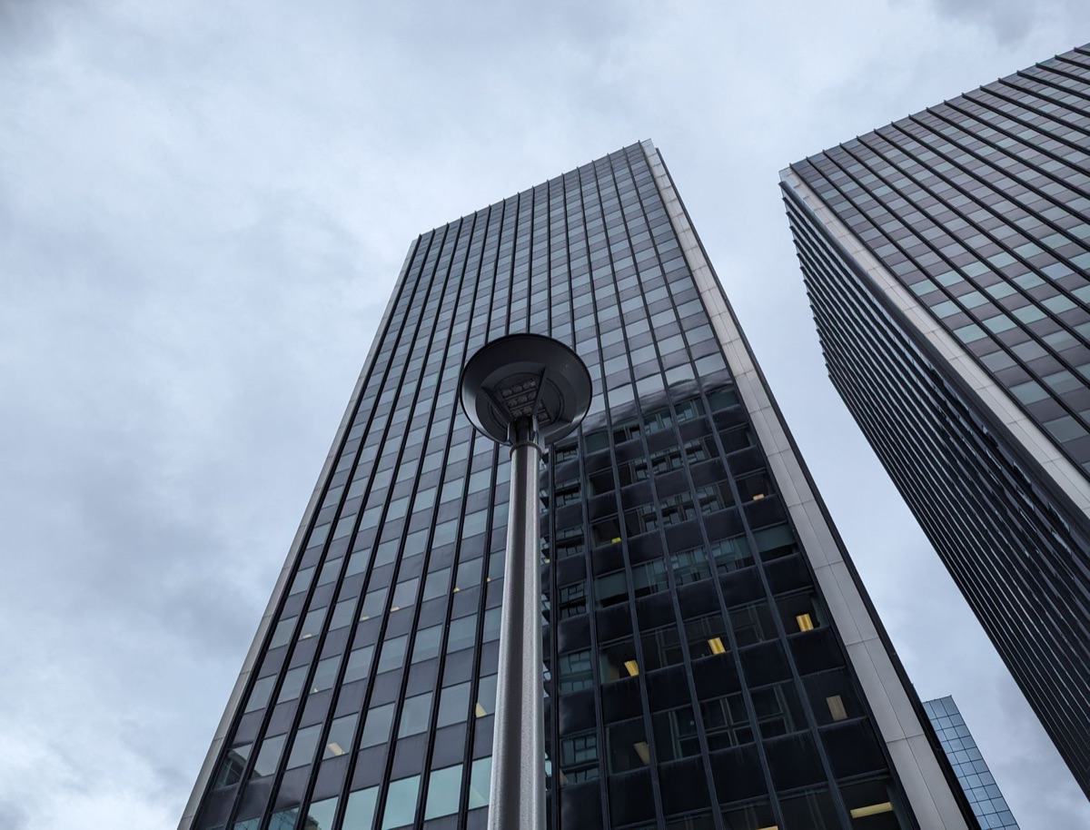 Reform UK headquarters, modern building, glass facade, street view