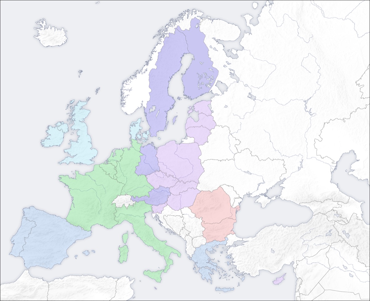 英語EU関係　ブレキスト　貿易協定　EU加盟国地図
